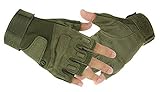 Eforcase Outdoor Sports Military Half-finger Fingerless Tactical Airsoft Hunting Riding Cycling Gloves Black Green Camel Available (Army Green, Size L)