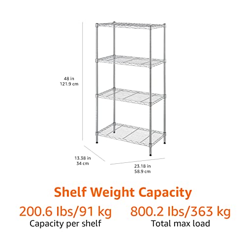 Amazon Basics 4Shelf Adjustable Storage Shelving Unit (200 Lbs Loading