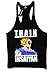 TRAIN INSAIYAN Singlet Stringer Vest Bodybuilding, ZYZZ YBack Racerback DBZ - Blue - Medium