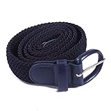 HDE Men's Classic Braided Stretch Belt Woven with Covered Buckle