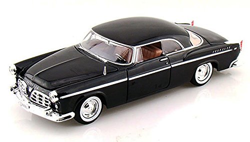 1955 Chrysler C300 Sedan, Black - Motormax Premium American 73302 - 1/24 Scale Diecast Model Car