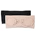Fruit of the Loom Big Girls' Seamless Bandeau 2 Pack, Black/Sand, 30