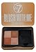 Blush With Me Blusher Cubes by W7 - Set of 3 Blush, Bronzer, Highlighter and Contour Pressed Powder Palettes - A Gorgeous Spectrum of Pink, Peach and Bronzed Shades with Soft Makeup Applicator Brushes