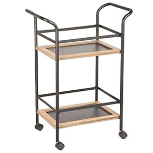 Carrito de cocina sobre ruedas - Estilo Industrial Vintage - NEGRO y