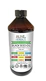 Alive Herbals Black Seed Oil Organic Cold Pressed - 100% Raw Unfiltered, Vegan & Non-GMO, No Preservatives & Artificial Color (16 OZ Plastic)