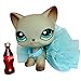 Gigi lps Short Hair Cat #391 Gray Short Hair Cat Blue Eyes Kitty Magnet Foot and Clear Peg Figures Kids Gift