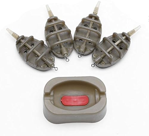 VOOYE 4pcs/set Flat Method Carp Fishing Inline Feeder Feeders Mould Set