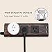Surge Protector Power Strip 10 ft Extension Cord 3 Outlet 2 USB Wood Grain Desktop Charger Fire-Retardant with Fastening Cable Tie for iPhone iPad Computer SUPERDANNY