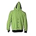 Unisex Invader Zim Hoodie Halloween Costume Cosplay Mens Casual Hooded Zip Up Pullovers Green