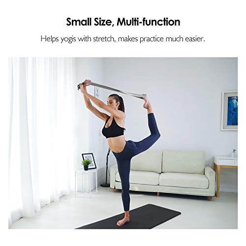 image for REEHUT Yoga Strap 6ft with Ebook - Durable Polyester Cotton Exercise S