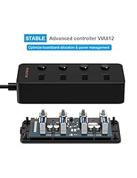 eluteng 12 Port USB3.0 Hub 5 Gbps Puerto SuperSpeed USB Charger Multi