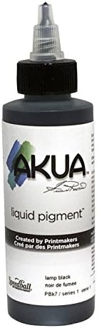 Akua Kolor Non-Toxic Water Based Monotype Ink, 4 oz Bottle, Lamp Black