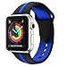 WHLIHUSU Thin Blue Line Band Compatible for Apple Watch 38mm/40mm, Soft Silicone Sport Strap Replacement iWatch Bands Compatible for Apple Watch Wristbands Series 4 3 2 1 Nike+ (M/L,Black & Blue)