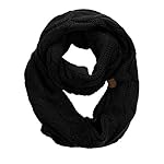 C.C Women's Winter Cable Knit Sherpa Lined Warm Infinity Pullover Scarf