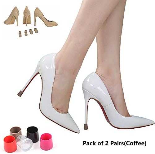 Cylindrical High Heel Protector Shield Kit for Womens Shoes Pack of 2 pairs (XS, Coffee)