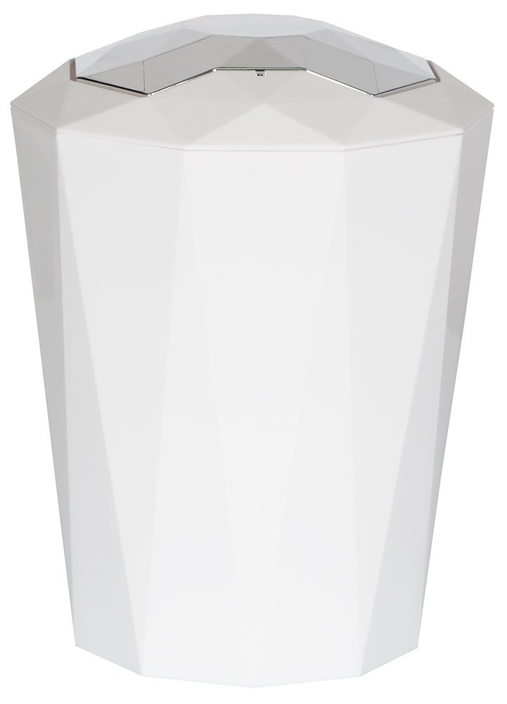 Spirella Crystal 5 Litre Waste Bin, White