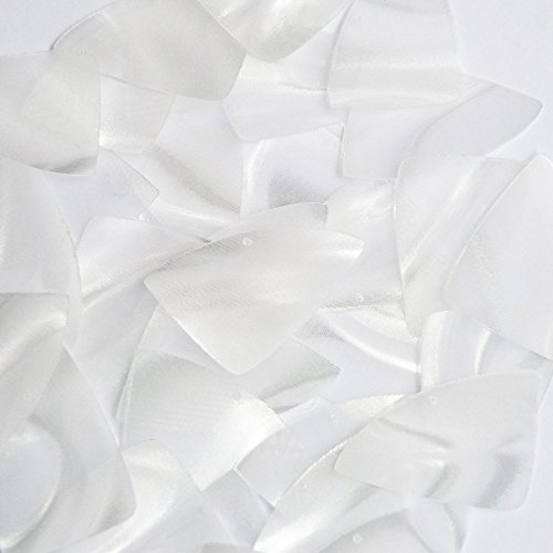 Sequin Fishscale Fin 1.5 inches Raw Silk Crystal Illusion. Loose Paillettes. Made in USA. Large for display, accents, applique, arts, crafts, and embellishment.