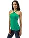 PattyBoutik Women Halter Twist Keyhole Empire Waist Blouse (Green Small)