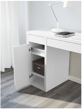 Ikea Micke Bureau Avec Rangement Blanc 105 X 50 Cm Amazon Fr Cuisine Maison