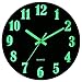 JoFomp Glow in The Dark Clock, 12 Inch Modern Silent Non Ticking Wall Clocks Battery Operated, Night Light Wall Clock for Living Room Decor, Wall Clock Decorative for Kitchen Bedroom