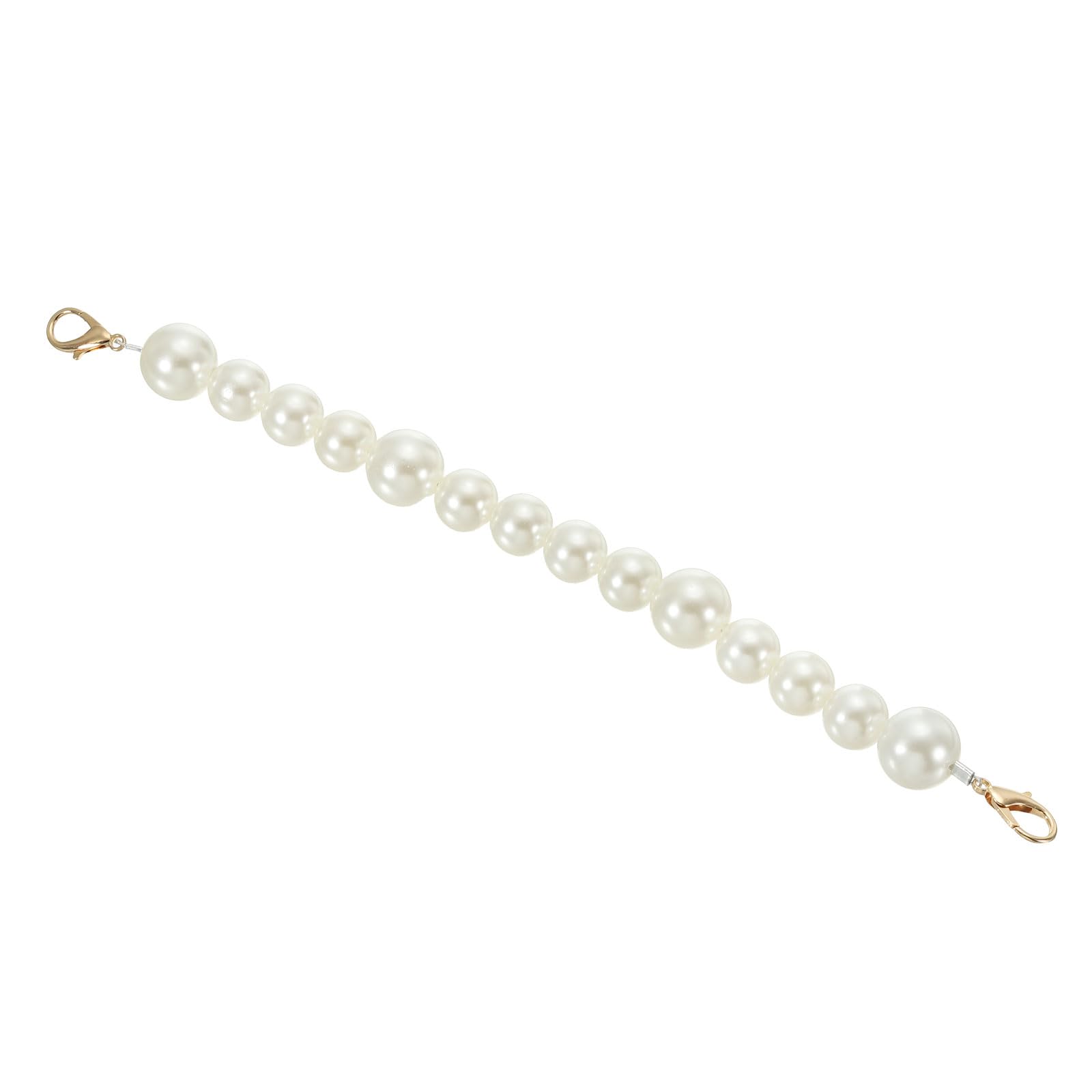 PATIKIL Imitation Pearl Bead Purse Chain Strap 11", Pearl Beaded Bag Chain Handbag Clutch Replacement for DIY Handbag Wallet Clutch Crafts Making, Light Gold