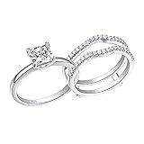 SHELOVES Solitaire Princess CZ Engagement Rings Set