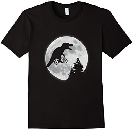 Mens T-Rex Moon T-Shirt for Men or Women XL Black