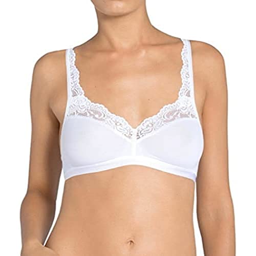 sloggi Romance Top - Soutien-gorge brassière sans armature pour femme - Conçu en microfibre et coton naturel - Joli décolleté en dentelle - Léger maintien - Disponible du 40 au 48