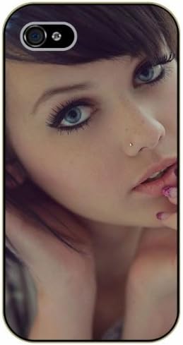 Surelock iPhone 5 / 5s Piercing girl - black plastic case, hot girl, girls