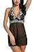 Avidlove Women Sexy Chemise Sleepwear Lace Halter Babydoll Nightgown Lingerie Black Large