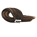 Moresoo 18 Inch Remy Human Hair Extensions Glue on Adhesive Tape In Remy Human Hair Extensions Color Dark Brown #2 Ombre to Brown #6 Highlighted with #2 Tape on Hair 20PCS 50G