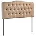 Modway Annabel Tufted Button Linen Fabric Upholstered Queen Headboard in Beige