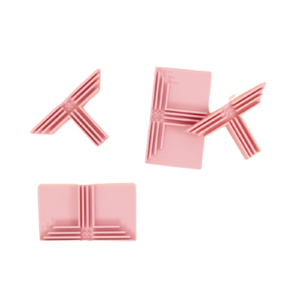 Craftelier - Set of 4 T-Shaped Corners Assembly Clamps for Cardboard | Suitable for 1.5 mm, 2 mm and 3 mm Thicknesses | Specially Designed to Create Box Dividers and Corners | Pink Colour