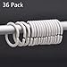 36 Pack Shower Curtain Rings Curtain C Rings Hook Hanger Bath Drape Loop Clip Glide (White)