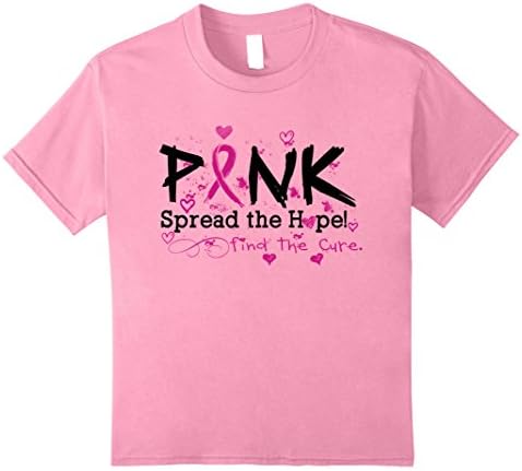Kids National Breast Cancer Day Tshirt Pink spread the hope 12 Pink