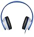Sentey Flow LS-4221 Foldable Headphone with Detachable 3.5mm Audio Cable and in-line Microphone, White/Blue