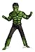Avengers Hulk Classic Muscle Costume, Green/Brown, Large (10-12)