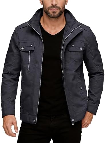 Mens Trench Coat Notched Collar Single Breasted Peacoat Winter