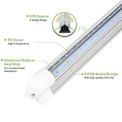 hykolity 8FT LED Shop Light, V Shape Integrated T8