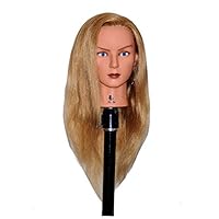 Bellrino 24" Cosmetology Mannequin Manikin Training Head with Human Hair - Amelia (AMELIA)