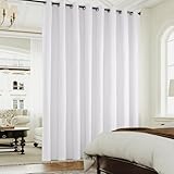 Turquoize Extra Wide Room Darkening White Curtains