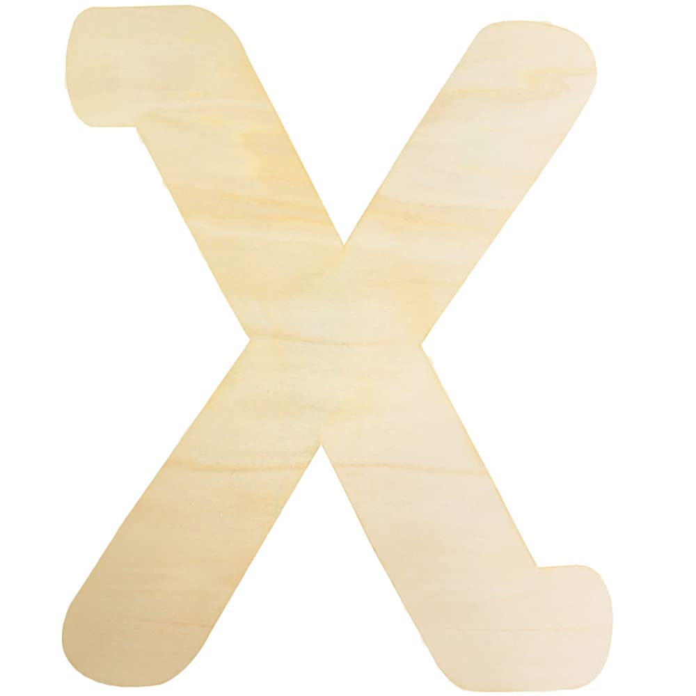 Large Wooden Letters 12 Inch, Unfinished 30cm Wooden Letter X for Crafts Children's Names Capital Alphabet 5mm Thick Wood Letters for Nursery Decor Wall Art Hanging Home Painting