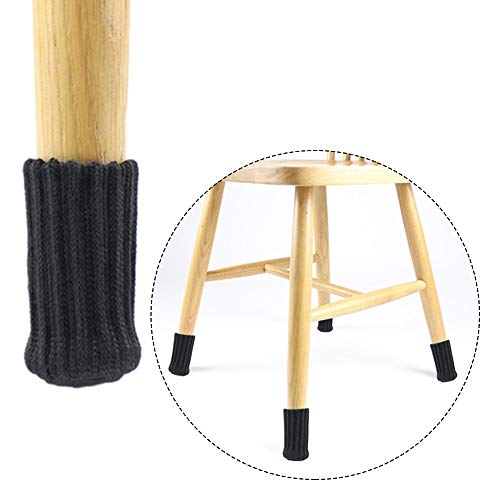 Conblomi 24 PCS Chair Leg Socks Non Slip Anti-Noise High Elastic Chair Leg Floor Protectors Caps Set, Knitted Furniture Sock fit Diameter from 1\