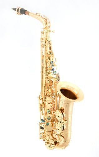 LA Sax LA-SAXALT-BGLP-FLWR Alto Saxophone (Brass Lacquer)