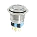 Uxcell a13040500ux0158 uxcell DC 12V Blue LED 25mm Stainless Steel Locking Push Button Switch DPDT