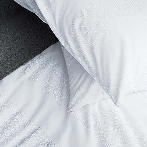 JOOSING Duvet Covers Queen Size White Striped Duvet Sets Egyptian
