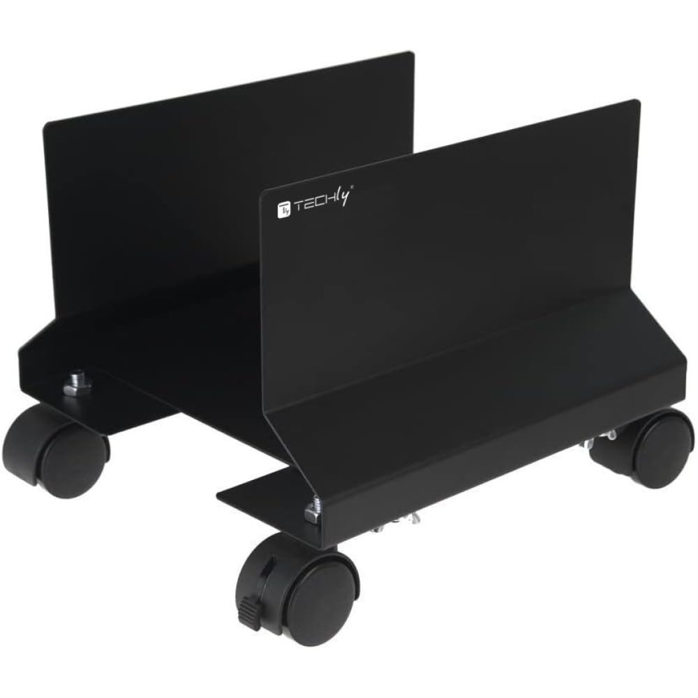Techly 303294 Steel CPU Holder with Wheels Black