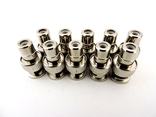 Hosyl RCA Female Jack to BNC Male Plug Adapters Pack of 10