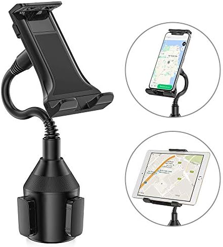 SEEKONE Car Phone Holder, Upgraded Car Phone Mount for Cup Holder, Universal Adjustable Gooseneck Drink Holder Car Mount Cradle for Cell Phone,iPad,iPod,iPhone 11/11 pro,Samsung Galaxy,GPS and More