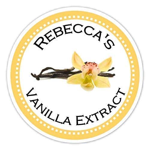 Custom Vanilla Extract Labels, Yellow And White Vanilla
